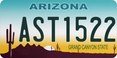 AZ license plate AST1522