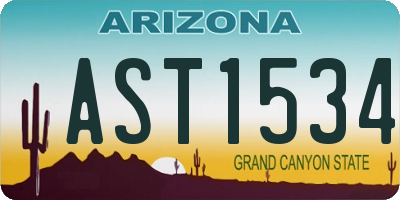 AZ license plate AST1534