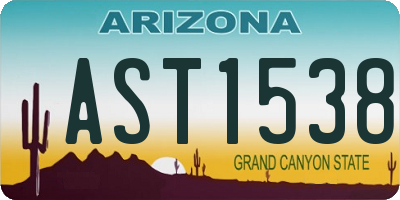 AZ license plate AST1538