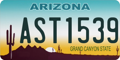 AZ license plate AST1539
