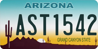 AZ license plate AST1542