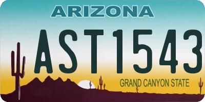 AZ license plate AST1543