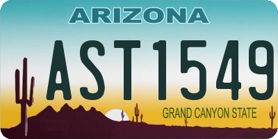 AZ license plate AST1549