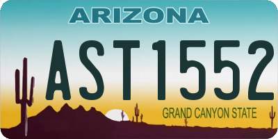 AZ license plate AST1552