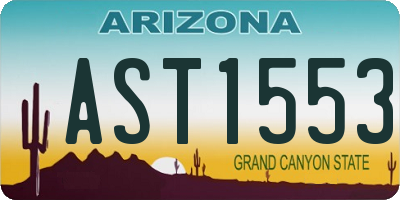 AZ license plate AST1553