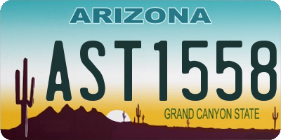 AZ license plate AST1558