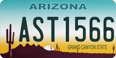 AZ license plate AST1566
