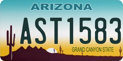 AZ license plate AST1583