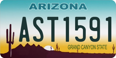 AZ license plate AST1591
