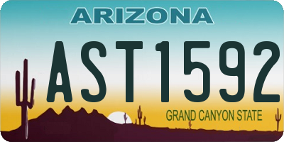 AZ license plate AST1592