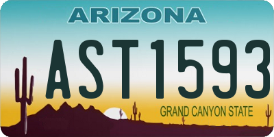 AZ license plate AST1593