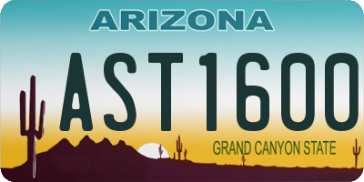 AZ license plate AST1600