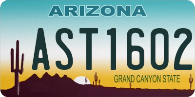 AZ license plate AST1602