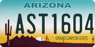 AZ license plate AST1604