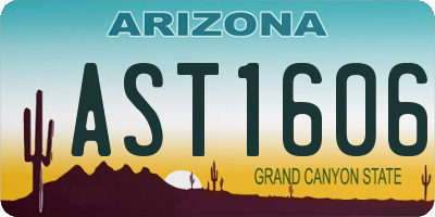 AZ license plate AST1606