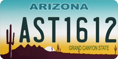 AZ license plate AST1612