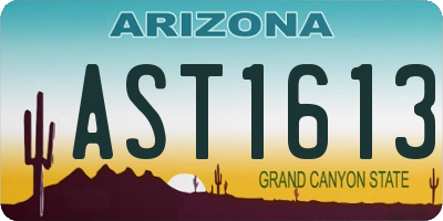 AZ license plate AST1613