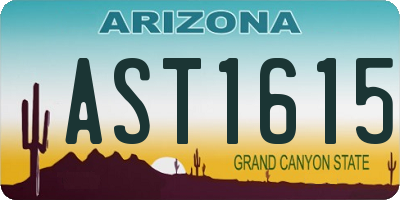 AZ license plate AST1615