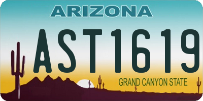 AZ license plate AST1619