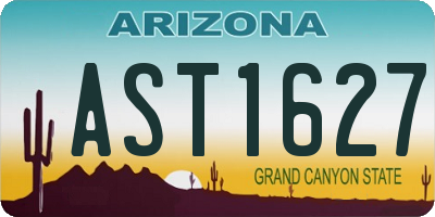 AZ license plate AST1627