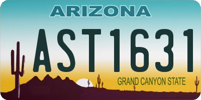 AZ license plate AST1631