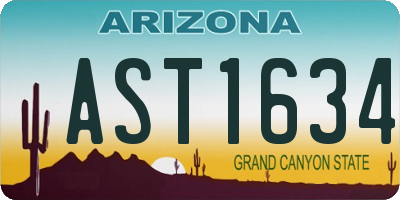 AZ license plate AST1634