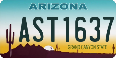 AZ license plate AST1637