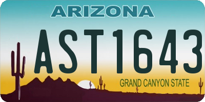 AZ license plate AST1643