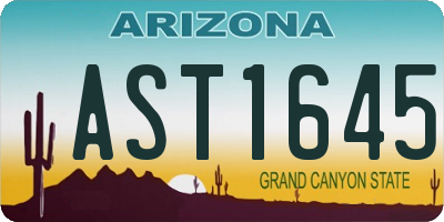 AZ license plate AST1645