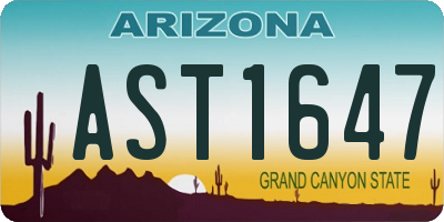 AZ license plate AST1647