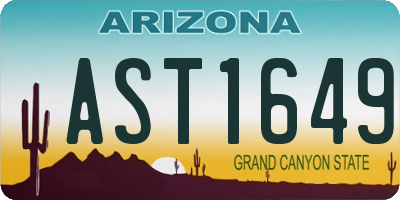 AZ license plate AST1649