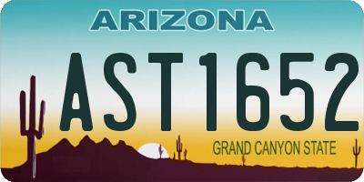 AZ license plate AST1652