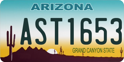 AZ license plate AST1653