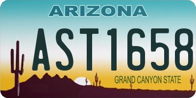 AZ license plate AST1658