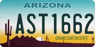 AZ license plate AST1662