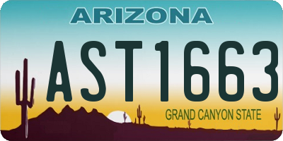 AZ license plate AST1663