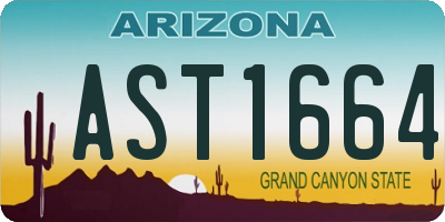 AZ license plate AST1664