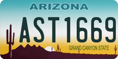 AZ license plate AST1669
