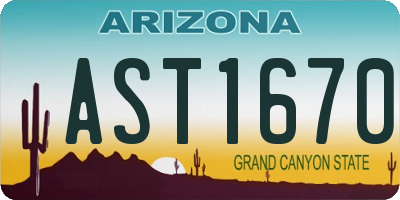 AZ license plate AST1670