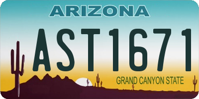 AZ license plate AST1671