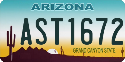 AZ license plate AST1672