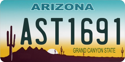 AZ license plate AST1691