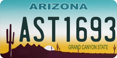 AZ license plate AST1693