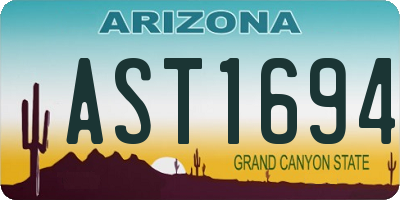 AZ license plate AST1694