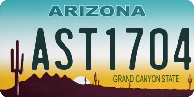 AZ license plate AST1704