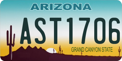 AZ license plate AST1706
