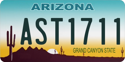 AZ license plate AST1711