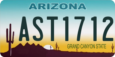 AZ license plate AST1712