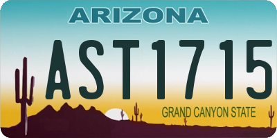 AZ license plate AST1715