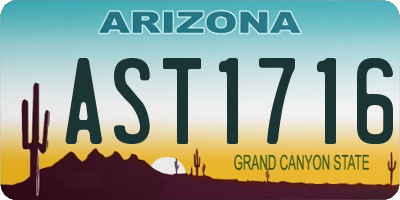 AZ license plate AST1716